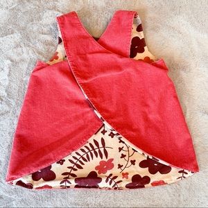 Hanna Andersson Reversible Pinafore Dress 70 6-12M